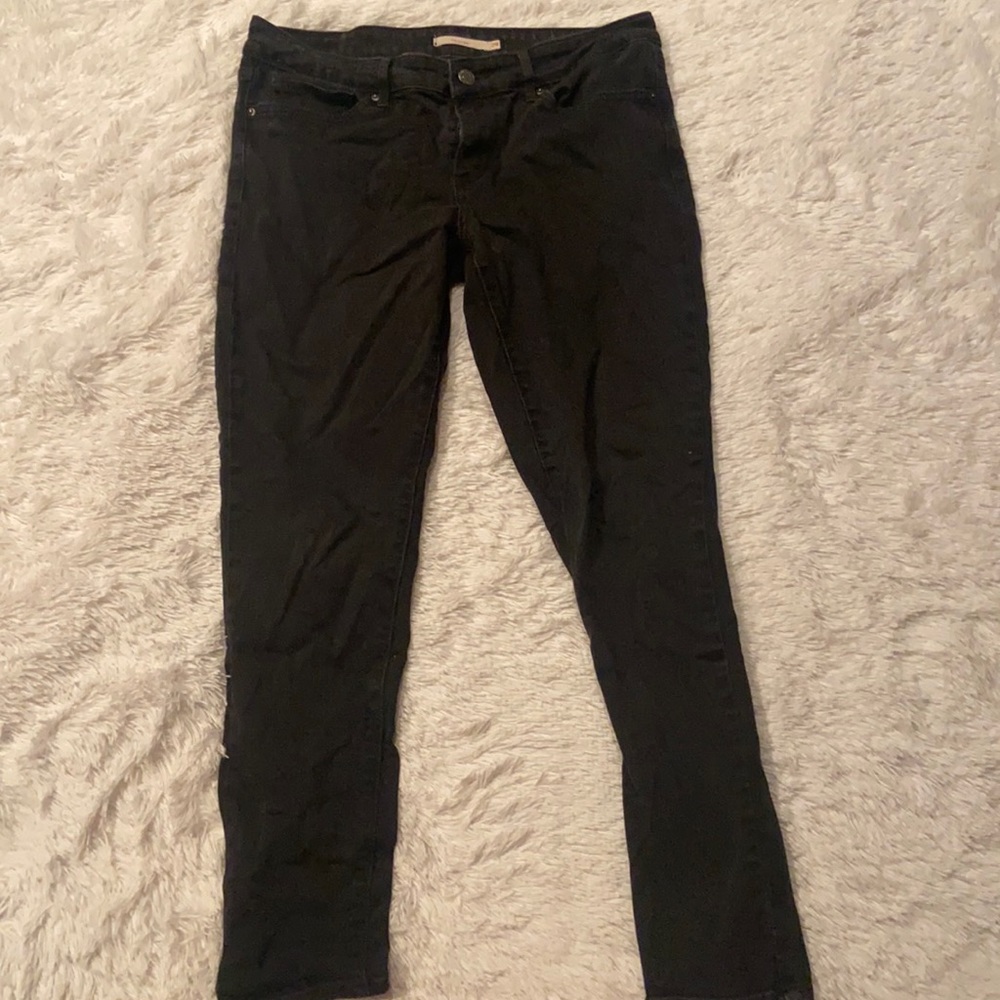 Black Levi Skinny 711 Pants